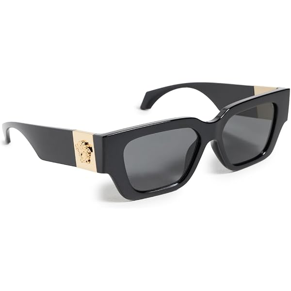 Versace VE 4496U GB1/87 Black Plastic Square Sunglasses Grey Lens
